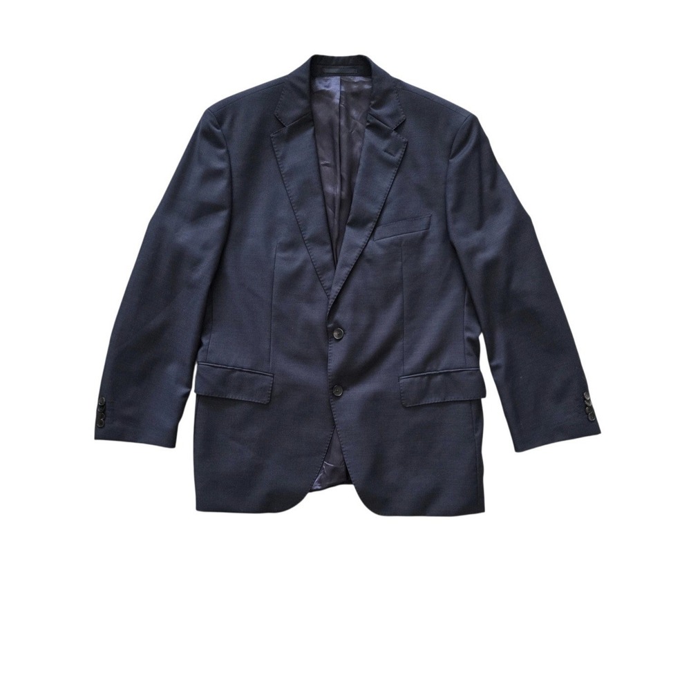 Hugo Boss REDA Blazer Sport Coat 46R Super 110 Wool 2-Button Jacket Italy Navy